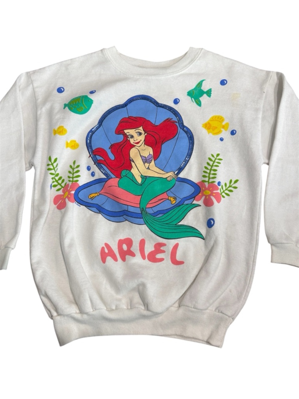 Vintage Ariel Little Mermaid Sweatshirt Kids 14 Made in USA Disney